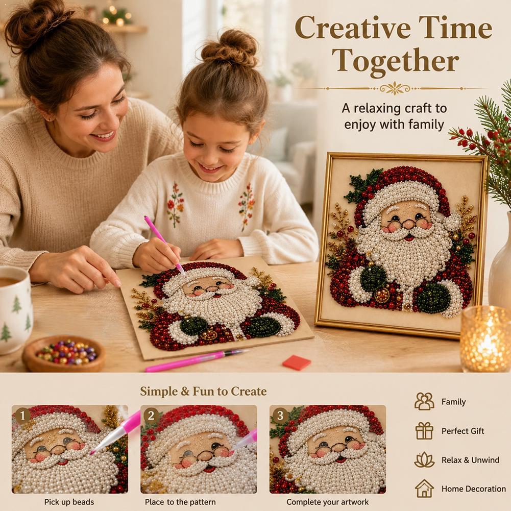Art Craft For Kids - Kit Seni Mutiara Santa Claus Natal