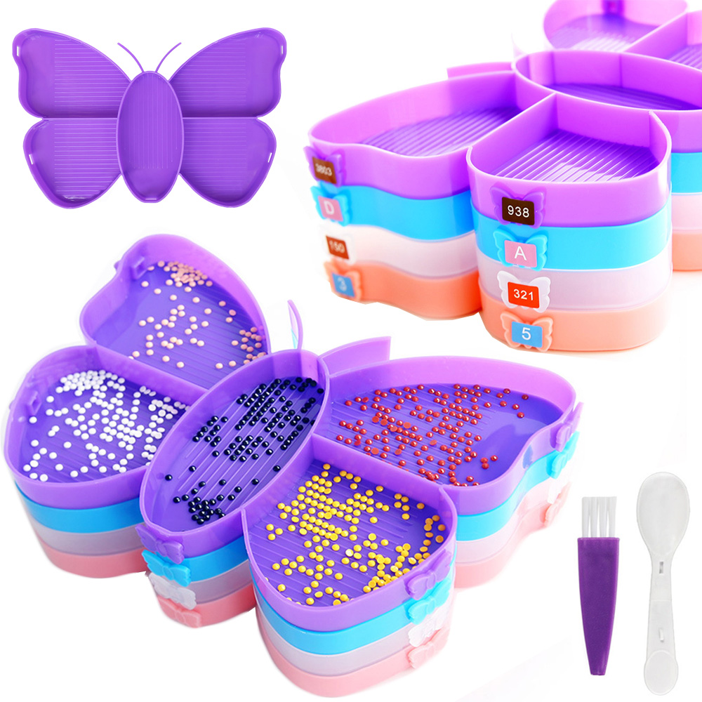 Art Craft Organizer - Set Baki Lukisan Berlian Motif Kupu-kupu,
