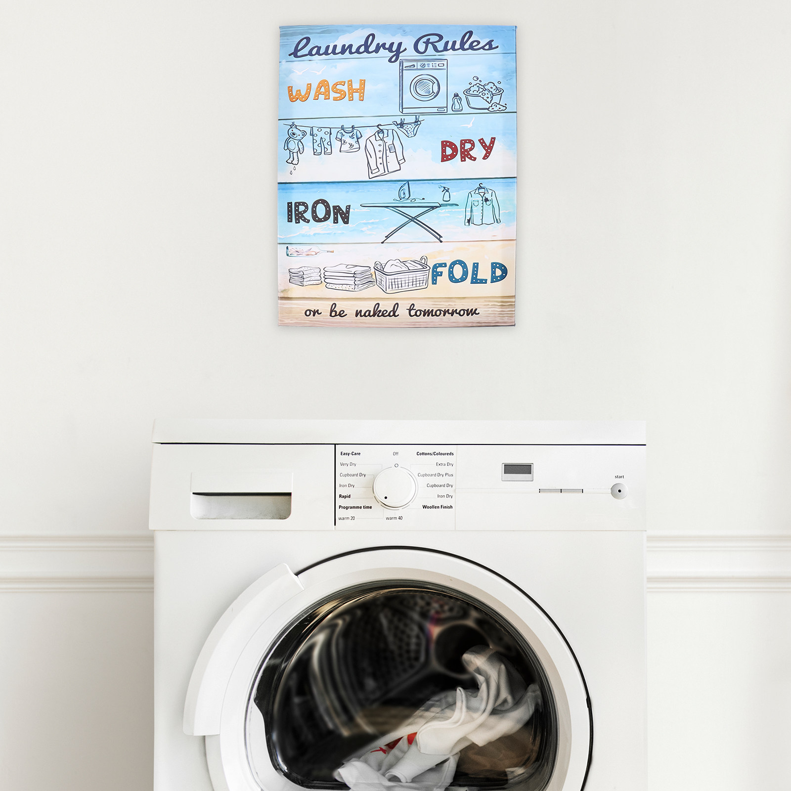 Art Craft Room Ideas - Aturan Laundry, Lukisan Kanvas untuk Dinding,