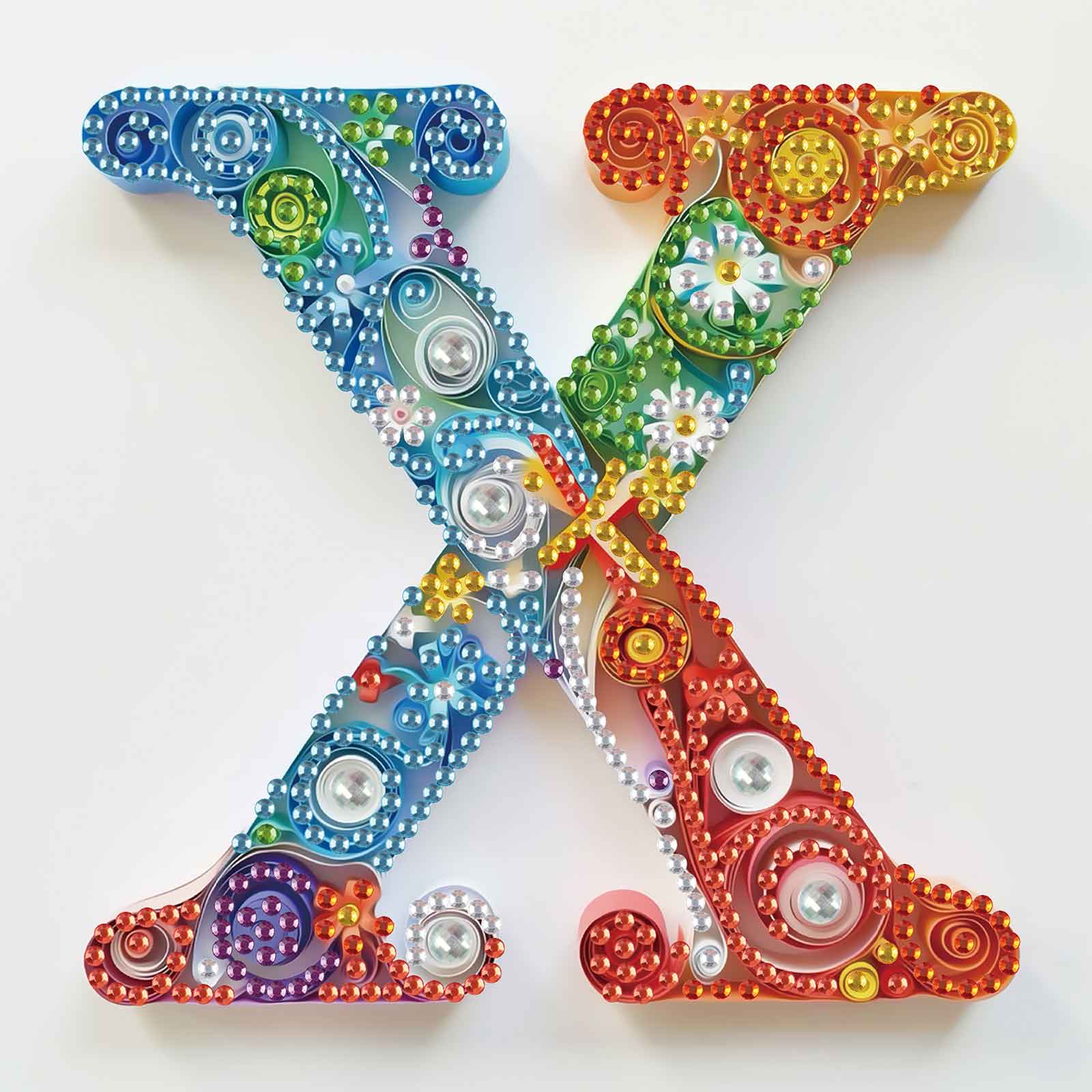 Art And Craft Letter X - Kit Lukisan Seni Berlian Bentuk Khusus,