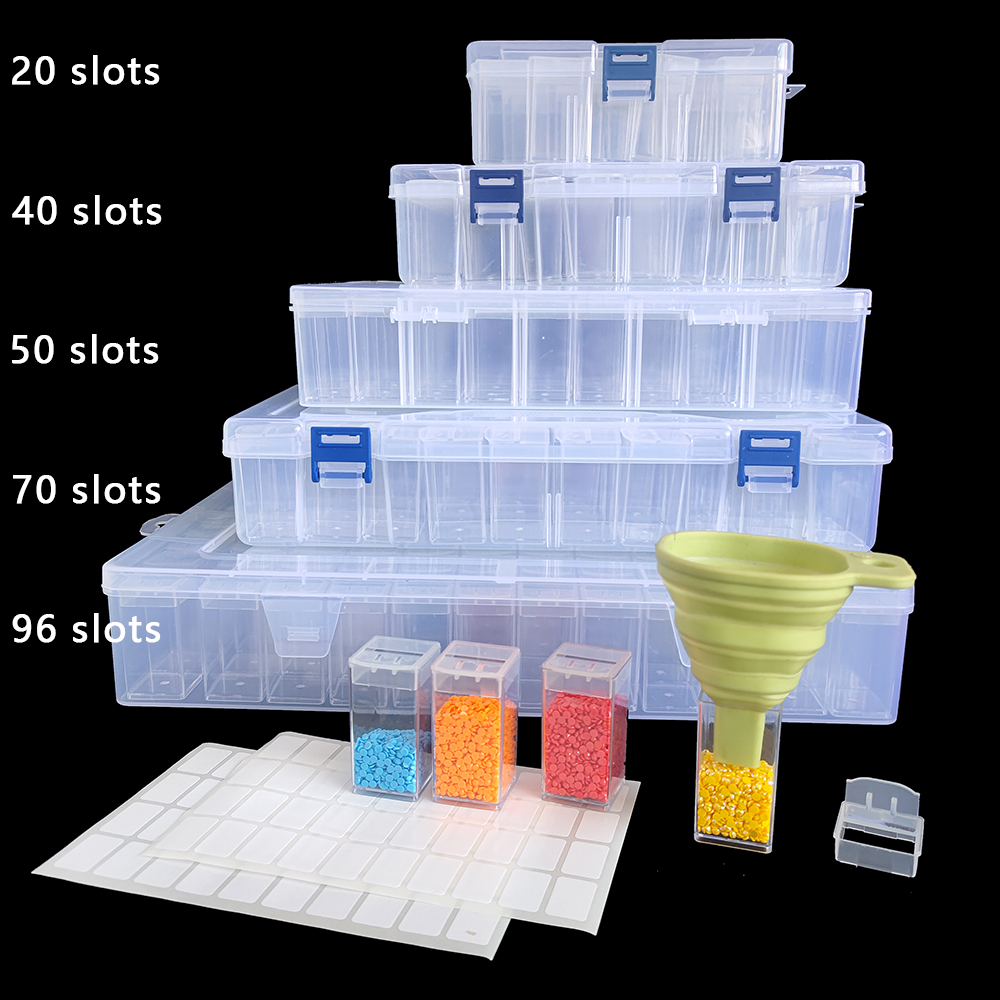 Art Craft Organizer - Kotak Penyimpanan Lukisan Berlian Plastik Persegi