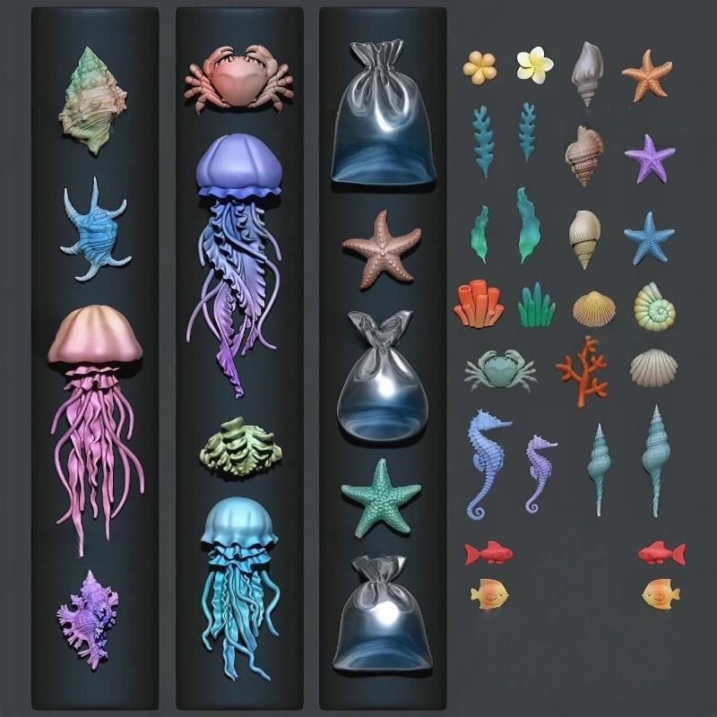 Cetakan Kuku Silikon Seri Laut - Art Craft Jellyfish ulasan dan harga