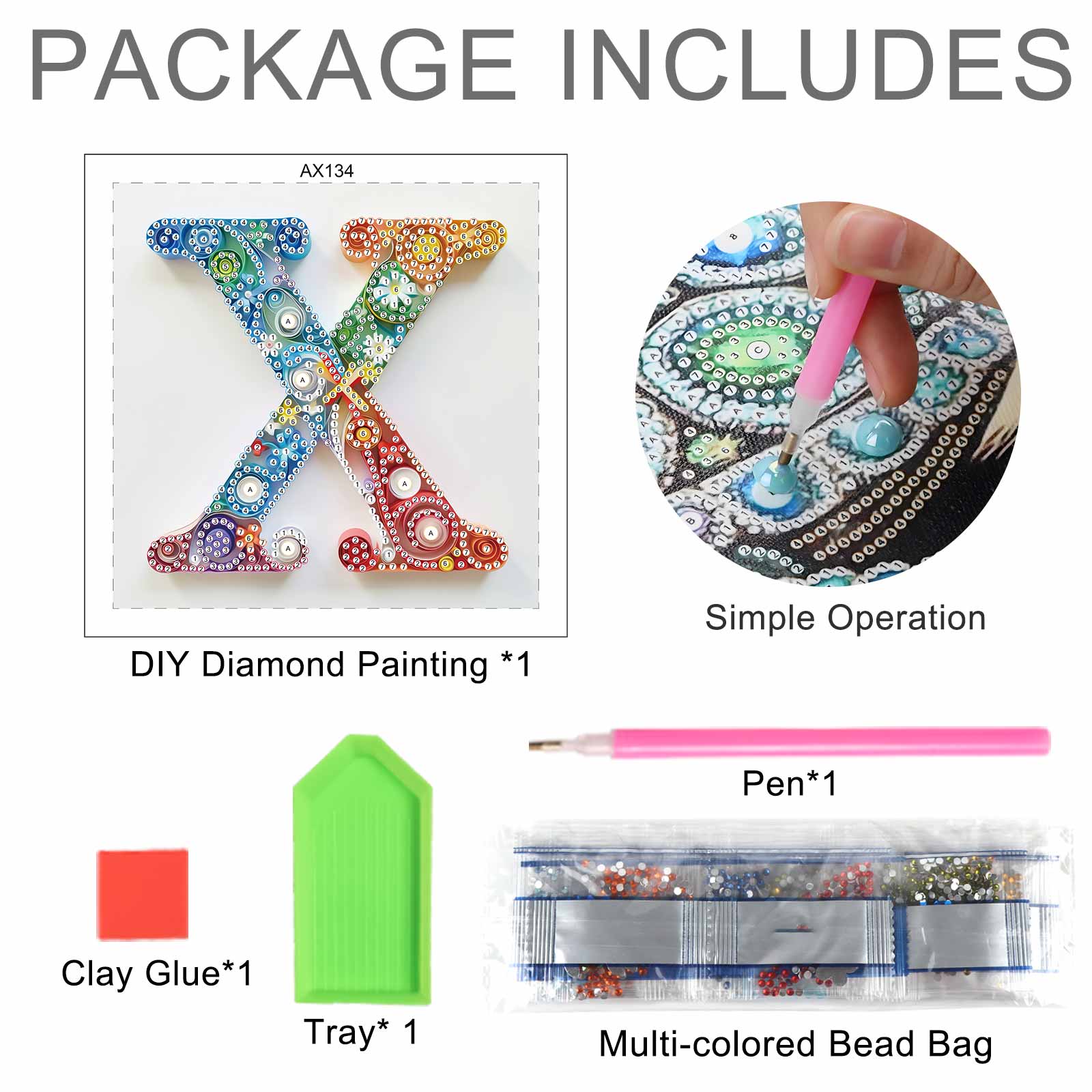 Kit Lukisan Seni Berlian Bentu - Art And Craft Letter X ulasan dan harga