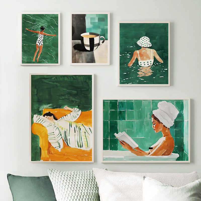 Poster Abstrak Gadis Bergaris  - Art Craft Toys ulasan dan harga