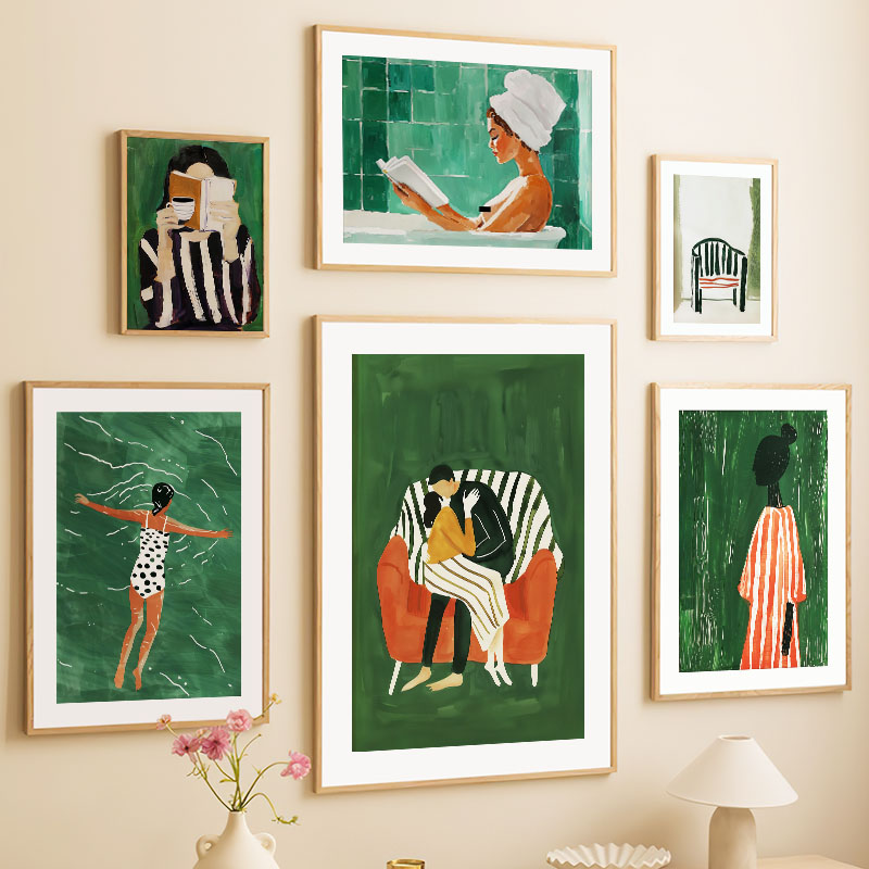 Poster Abstrak Gadis Bergaris  - Art Craft Toys ulasan dan harga